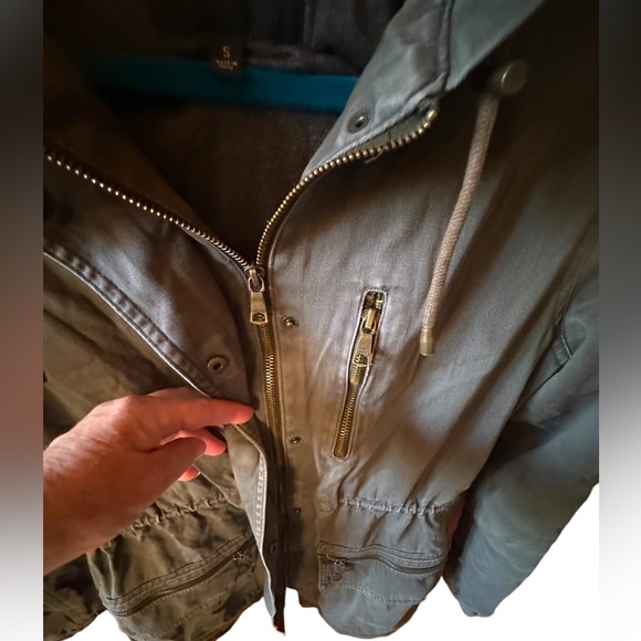 Banana Republic size small olive green hooded twill Adirondack barn jacket . - Picture 5 of 13